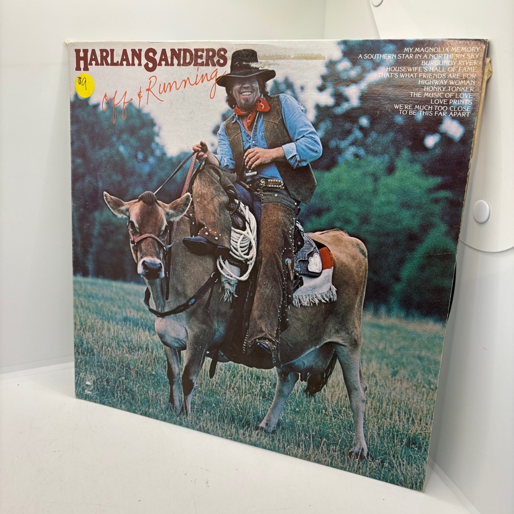 Harlan Sanders Off and Running Vinyl Record LP Epic Records‎ 1970s Country Folk